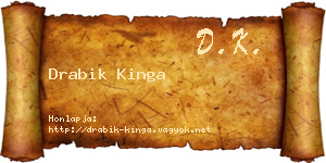 Drabik Kinga névjegykártya